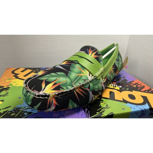 Loudmouth 10.5 Men’s Logan Driving Loafers Leather Bora Tropical Botanical NIB - Picture 11 of 14